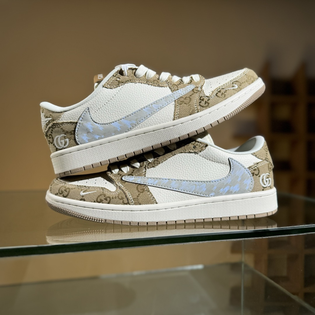 Travis Scott x Fragment Design x Air Jordan 1 Low OG SP AJ1 乔1古驰联名 卡其牛仔布 低帮文化休闲板鞋 XS7089-603 Travis Scott x Fragment Design x Air Jordan 1 Low OG SP AJ1 乔1古驰联名 卡其牛仔布 低帮文化休闲板鞋 XS7089-603