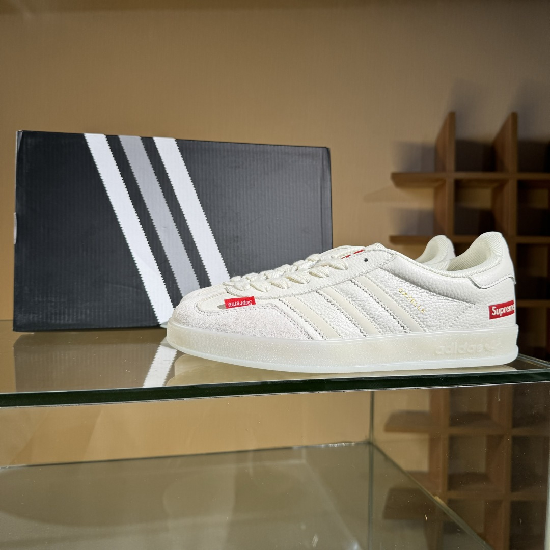 adidas Originals Gazelle INdoor x Louis Vuitton 三叶草休闲防滑耐磨低帮板鞋  DM1234-007