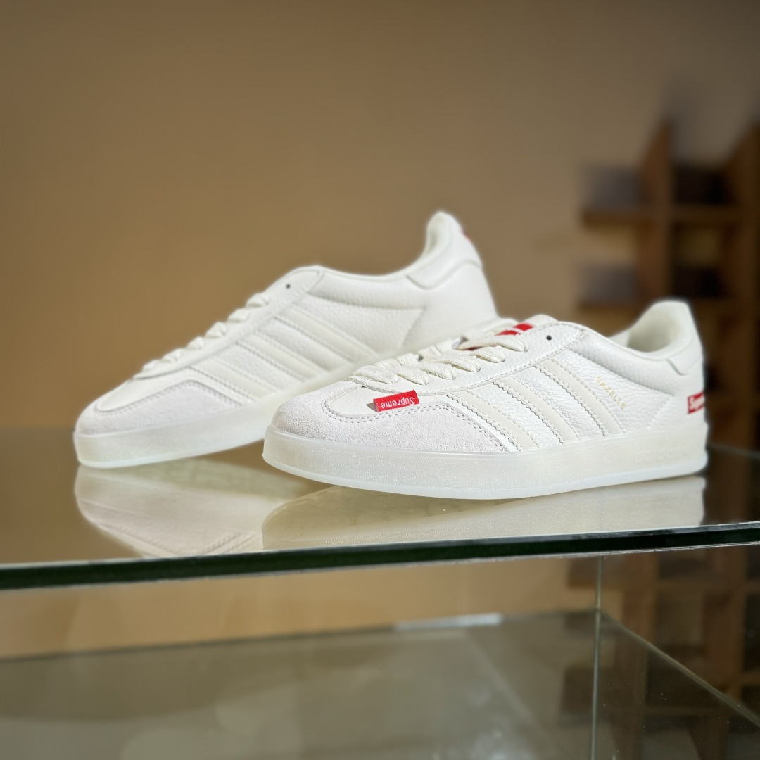 adidas Originals Gazelle INdoor x Louis Vuitton 三叶草休闲防滑耐磨低帮板鞋  DM1234-007