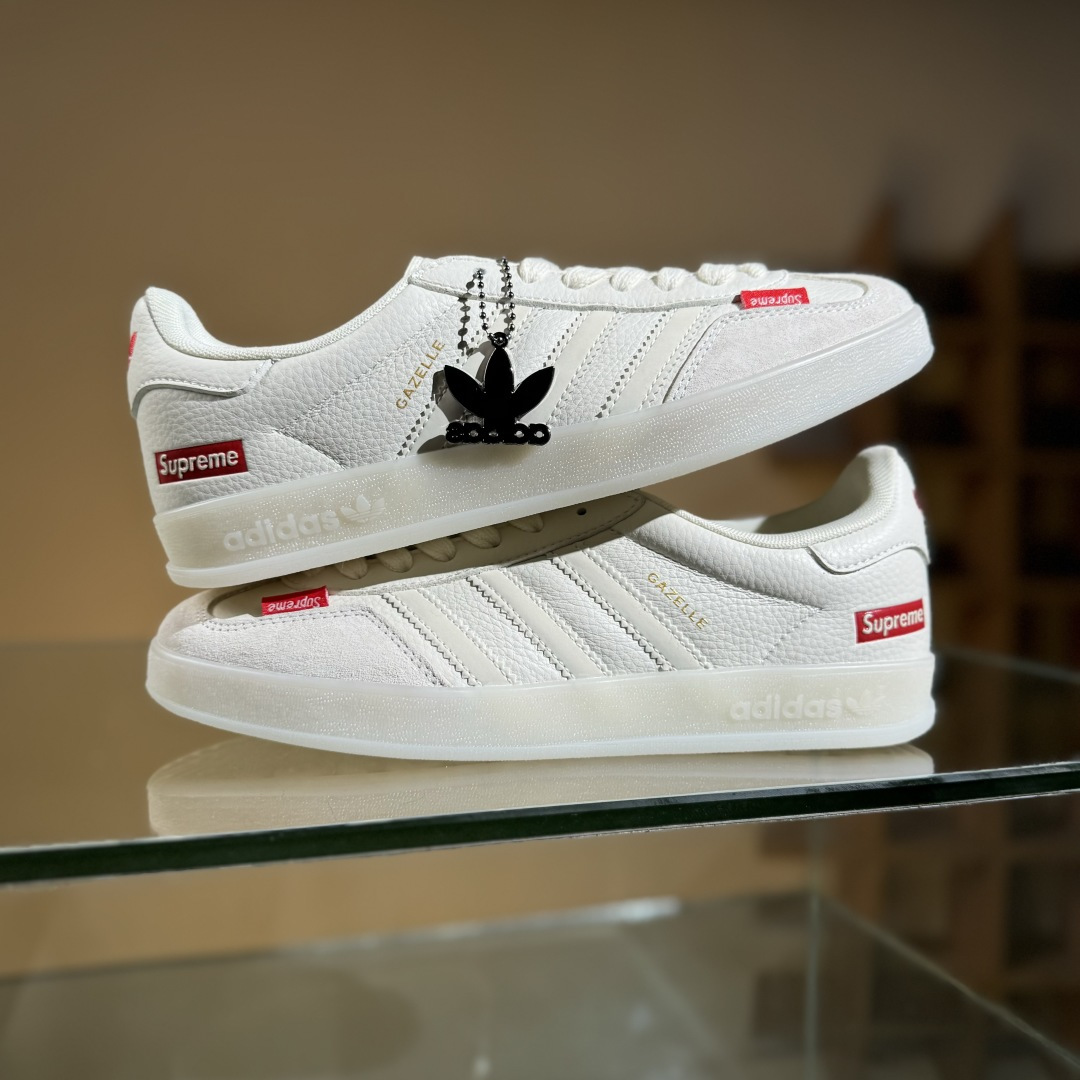 adidas Originals Gazelle INdoor x Louis Vuitton 三叶草休闲防滑耐磨低帮板鞋  DM1234-007