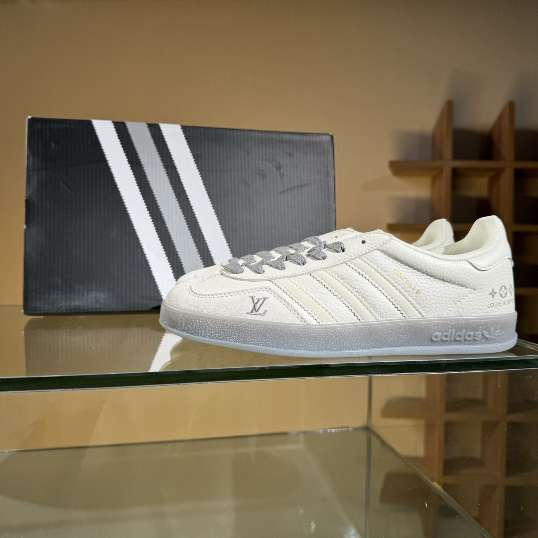 adidas Originals Gazelle INdoor x Louis Vuitton 三叶草休闲防滑耐磨低帮板鞋 DM1234-005