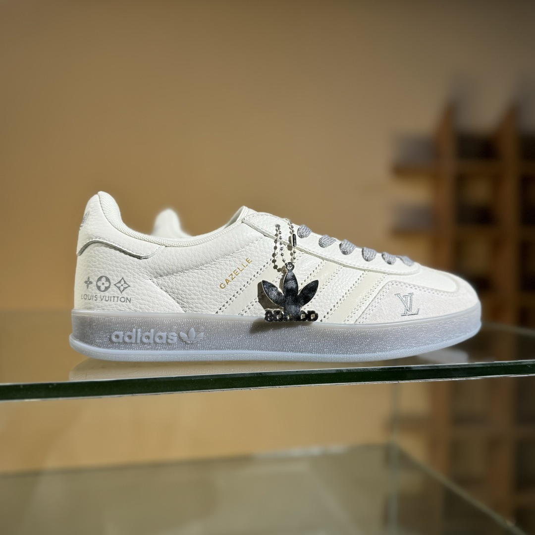adidas Originals Gazelle INdoor x Louis Vuitton 三叶草休闲防滑耐磨低帮板鞋 DM1234-005