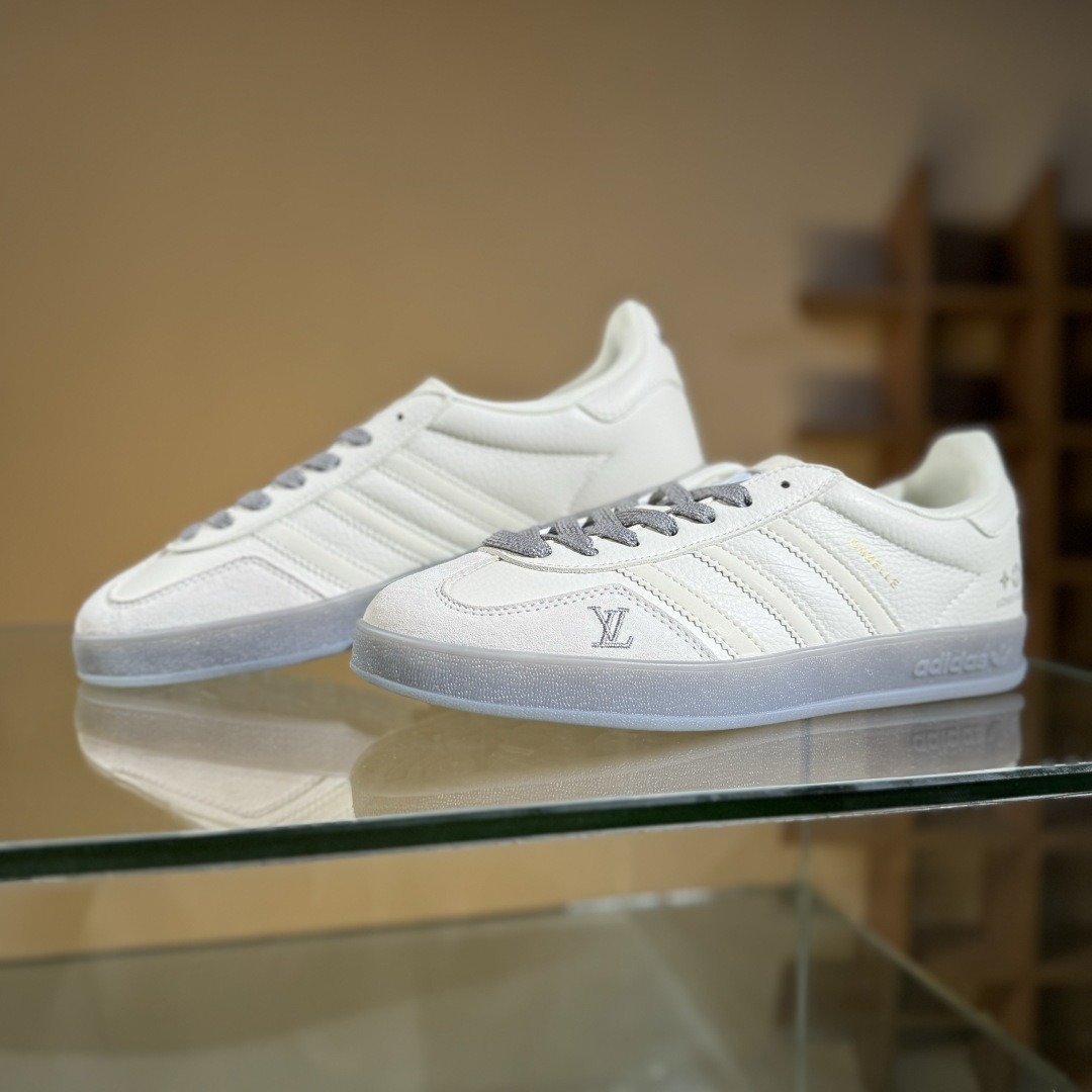 adidas Originals Gazelle INdoor x Louis Vuitton 三叶草休闲防滑耐磨低帮板鞋 DM1234-005