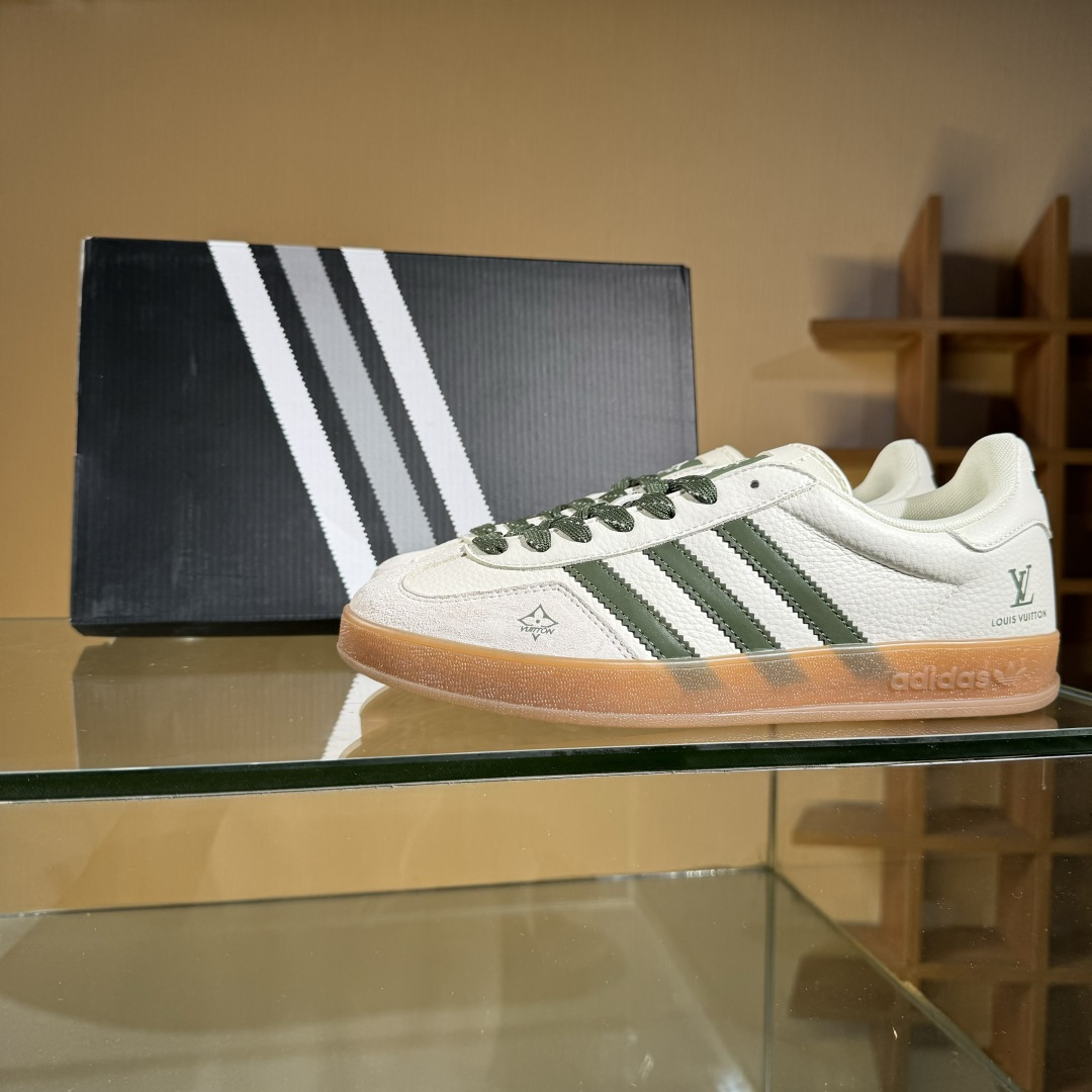 adidas Originals Gazelle INdoor x Louis Vuitton 三叶草休闲防滑耐磨低帮板鞋 DM1234-001
