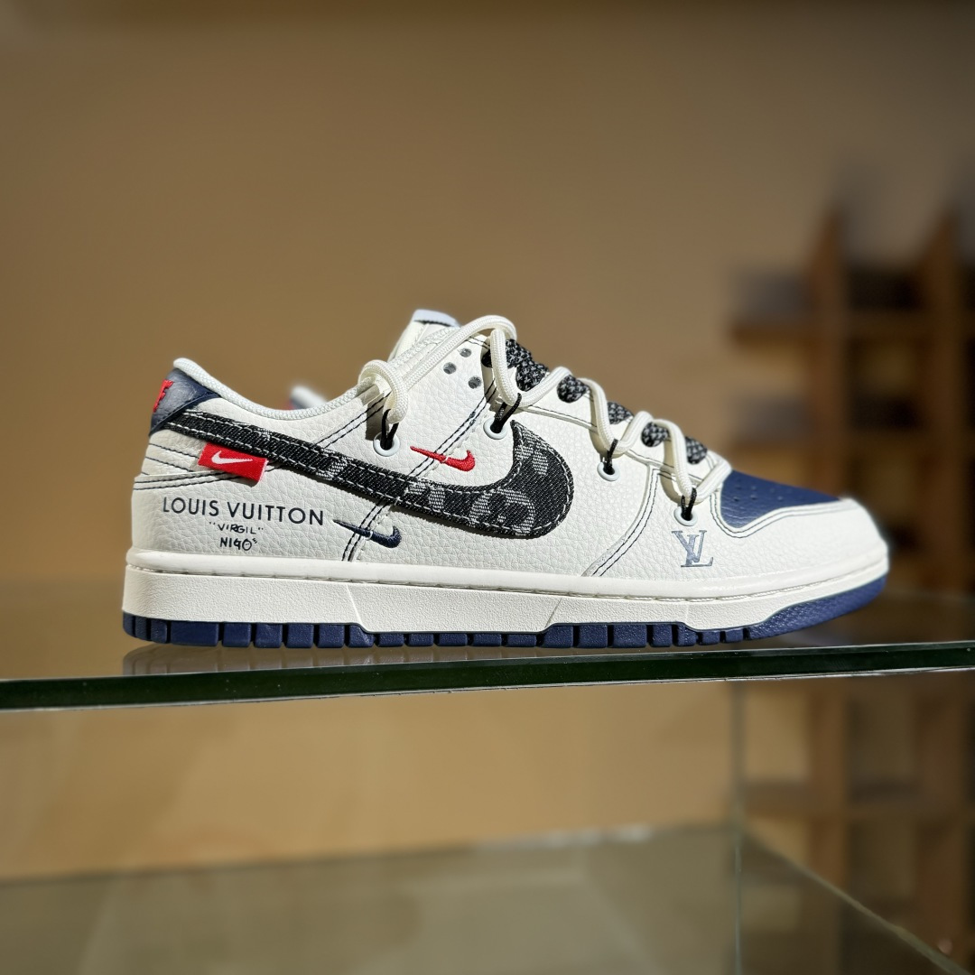 Nike SB Dunk Low LV联名 绑带牛仔黑勾 周年高端定制 低帮休闲板鞋 FC1688-220