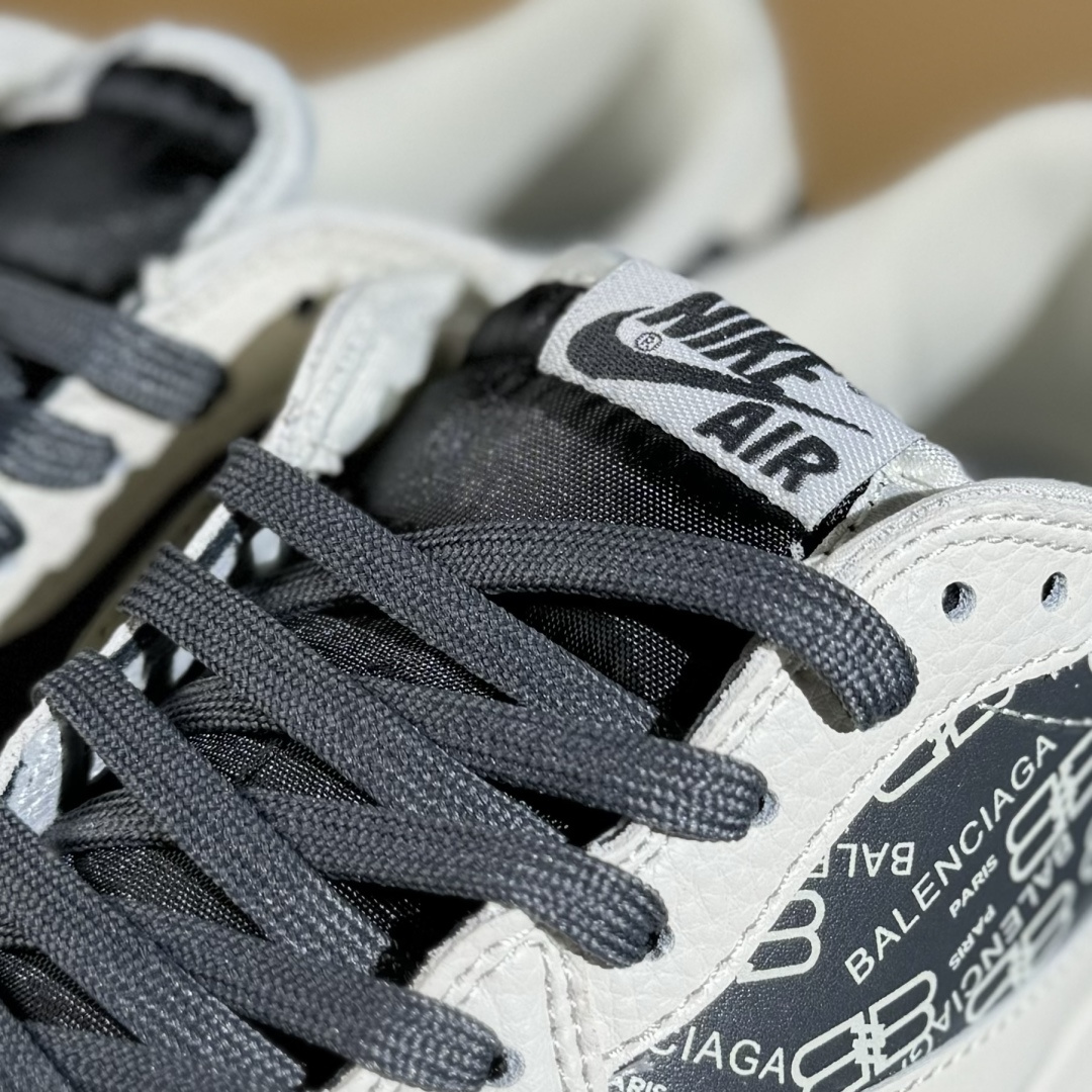 Travis Scott x Fragment Design x Air Jordan 1 Low OG SP AJ1 乔1 巴黎世家联名 米白黑印花 低帮文化休闲板鞋 LD2025-019