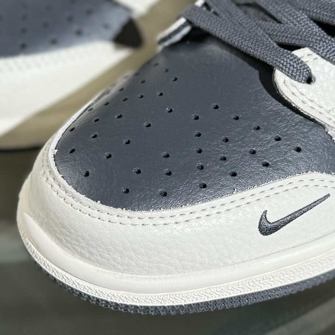 Travis Scott x Fragment Design x Air Jordan 1 Low OG SP AJ1 乔1 巴黎世家联名 米白黑印花 低帮文化休闲板鞋 LD2025-019