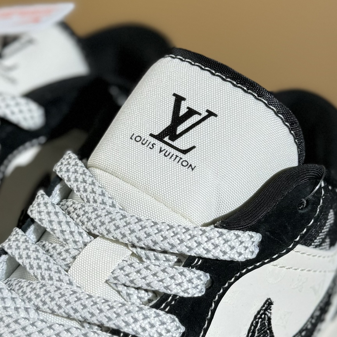 Air Jordan 1 Low AJ1 乔1 LV联名 黑布红标 高端定制 低帮复古篮球鞋 YX5066-369