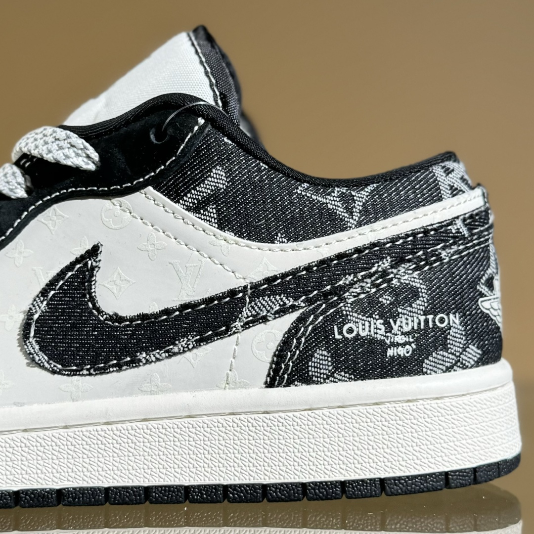 Air Jordan 1 Low AJ1 乔1 LV联名 黑布红标 高端定制 低帮复古篮球鞋 YX5066-369