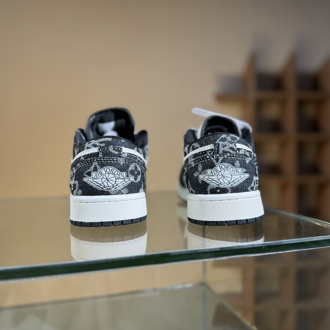 Air Jordan 1 Low AJ1 乔1 LV联名 黑布红标 高端定制 低帮复古篮球鞋 YX5066-369