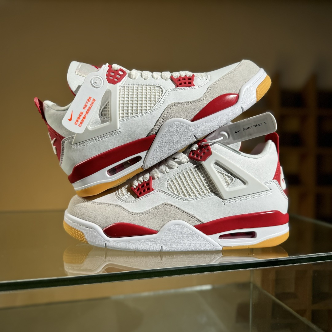 Air Jordan 4 Retro Low x Nike SB ”Navy” 白红  DR5415-106