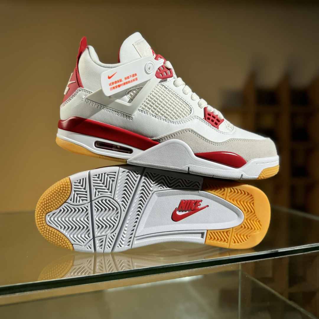 Air Jordan 4 Retro Low x Nike SB ”Navy” 白红  DR5415-106