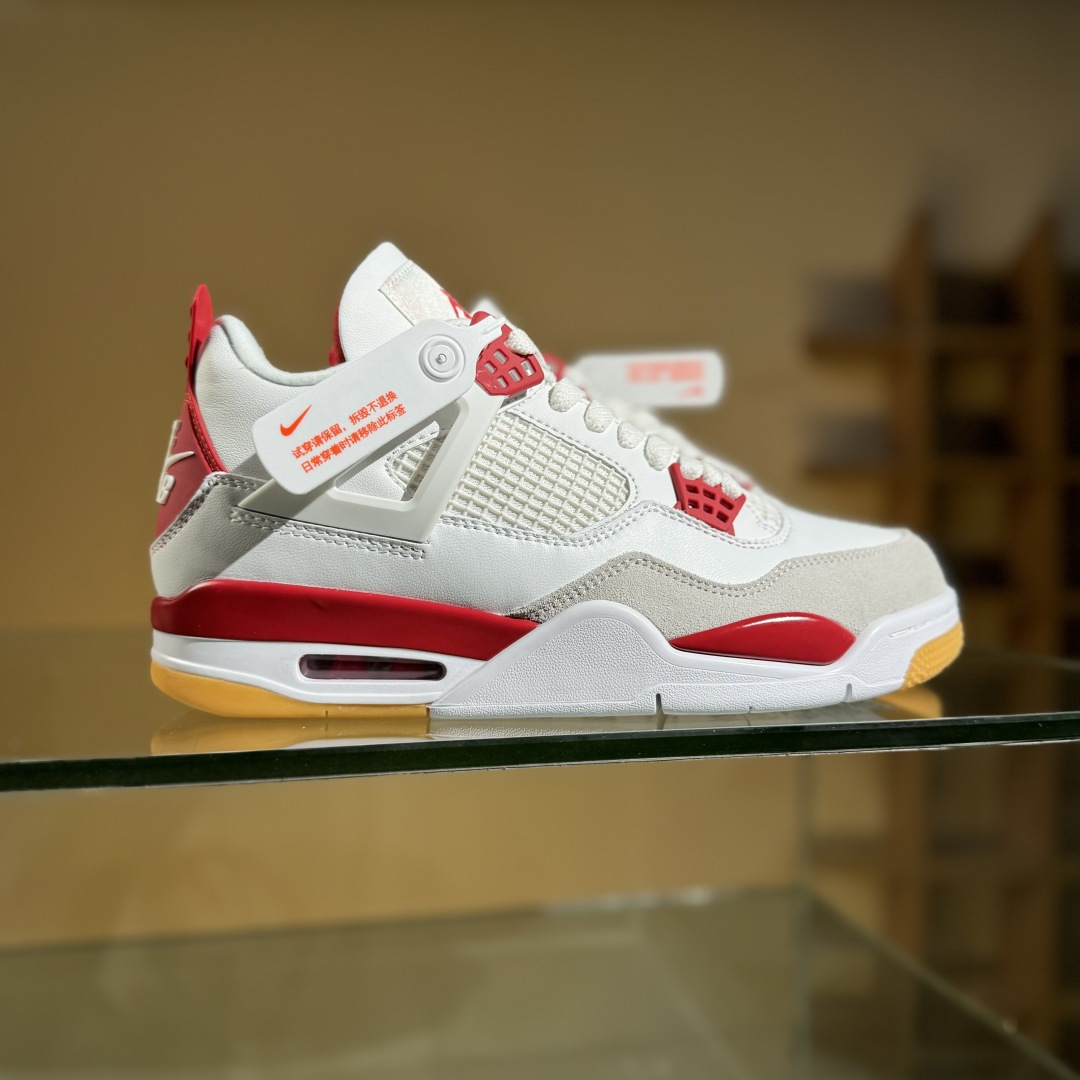 Air Jordan 4 Retro Low x Nike SB ”Navy” 白红  DR5415-106