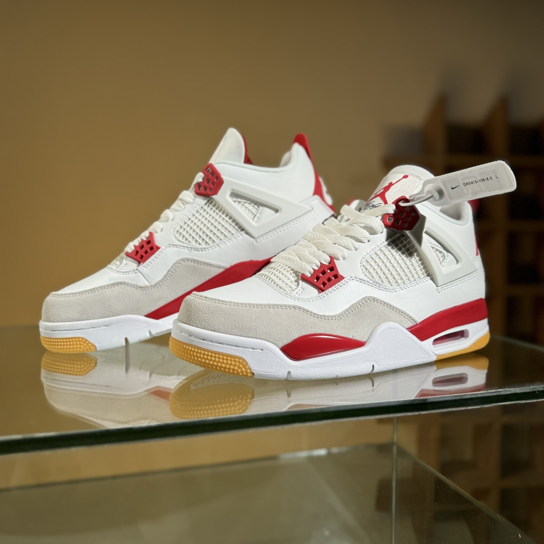 Air Jordan 4 Retro Low x Nike SB ”Navy” 白红  DR5415-106