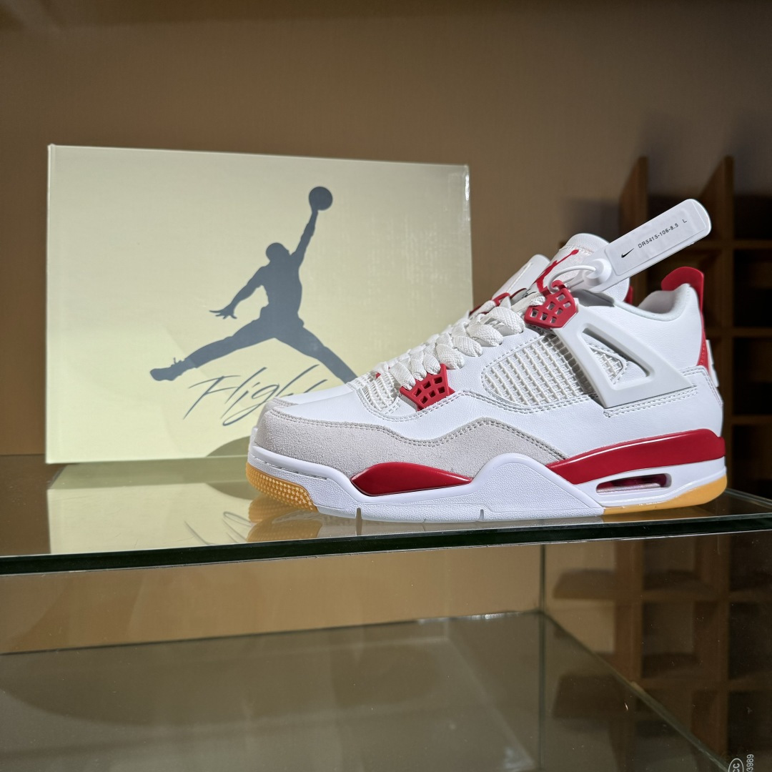 Air Jordan 4 Retro Low x Nike SB ”Navy” 白红  DR5415-106