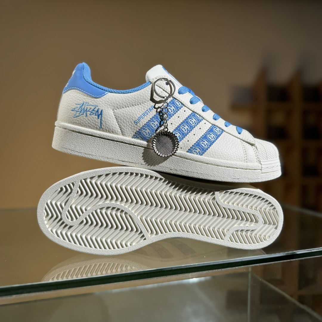 AD Originals Superstar x Stussy 白蓝  XG0011