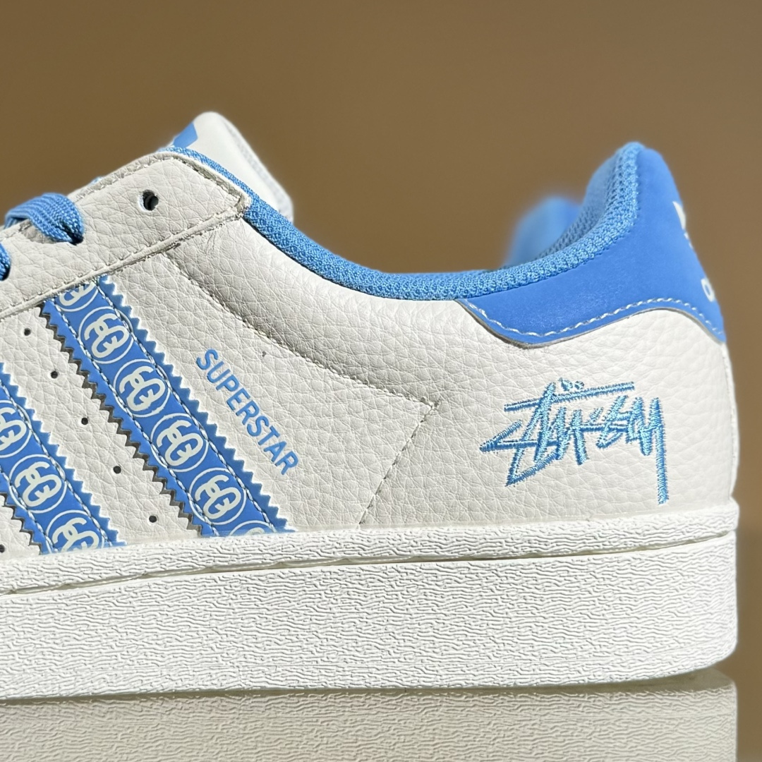 AD Originals Superstar x Stussy 白蓝  XG0011