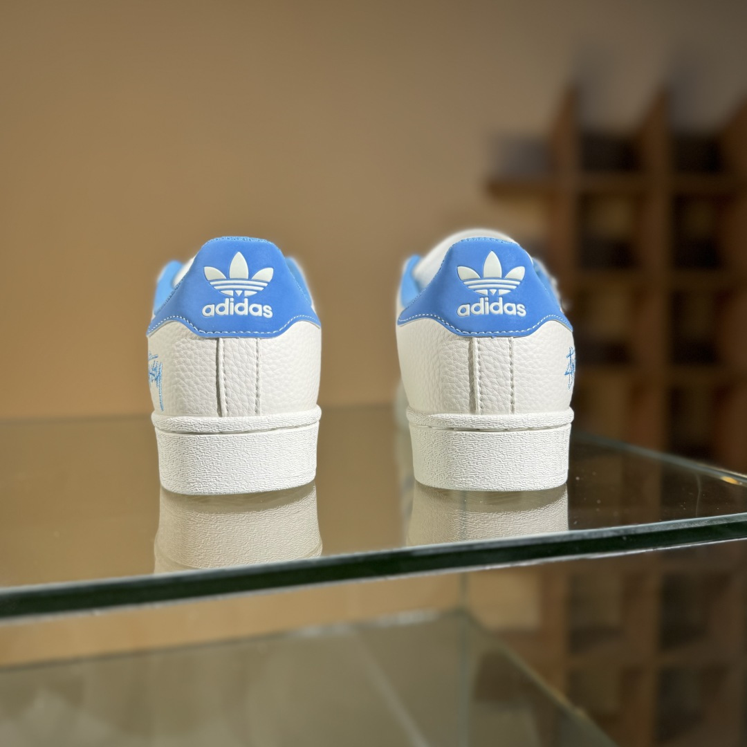 AD Originals Superstar x Stussy 白蓝  XG0011