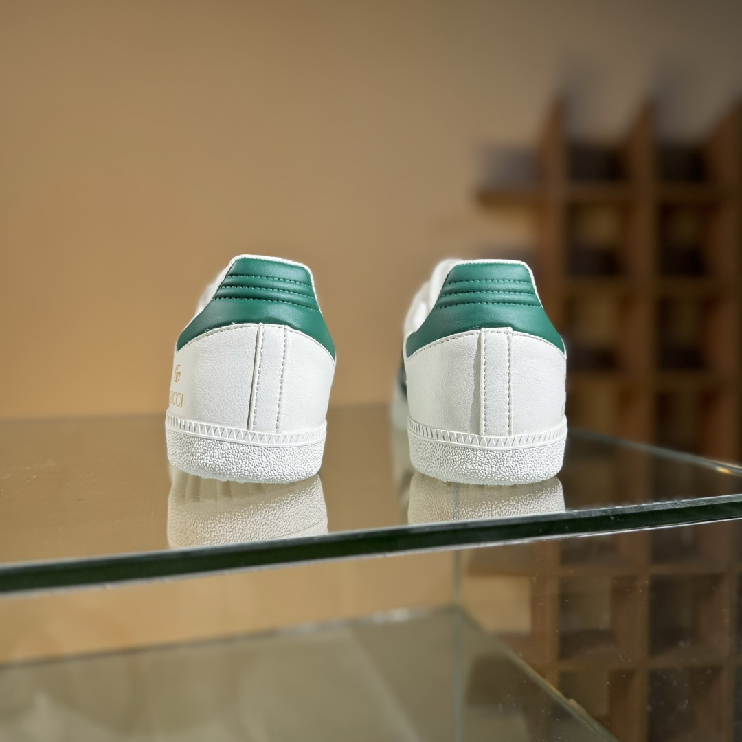 adidas originals Samba OG x GUCCI 灰白绿满天星 桑巴舞系列复古经典轻便板鞋 GJ75815 adidas originals Samba OG x GUCCI 灰白绿满天星 桑巴舞系列复古经典轻便板鞋 GJ75815