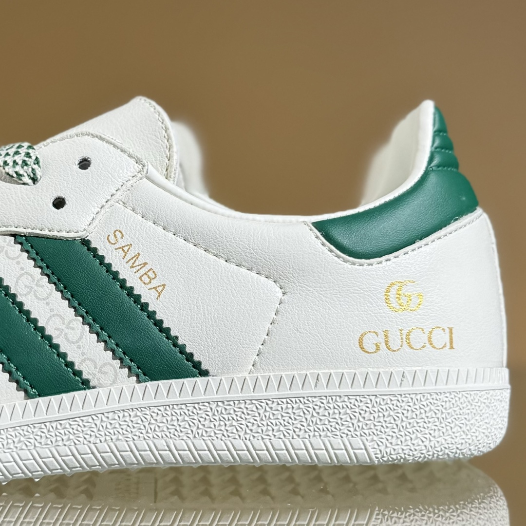 adidas originals Samba OG x GUCCI 灰白绿满天星 桑巴舞系列复古经典轻便板鞋 GJ75815 adidas originals Samba OG x GUCCI 灰白绿满天星 桑巴舞系列复古经典轻便板鞋 GJ75815