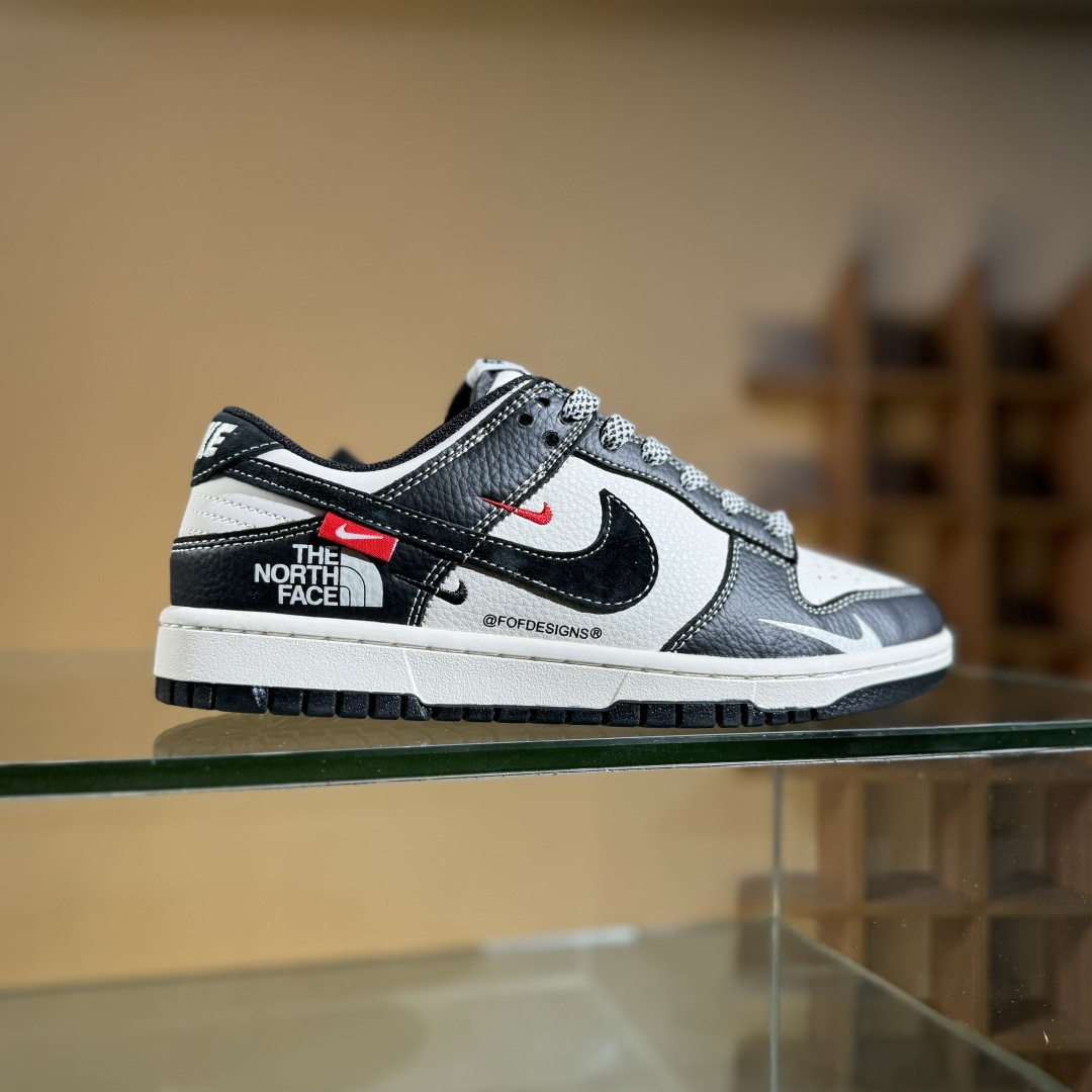 Nike SB Dunk Low 北面联名 黑白黑勾黑勾 周年高端定制 低帮休闲板鞋 YX5066-339