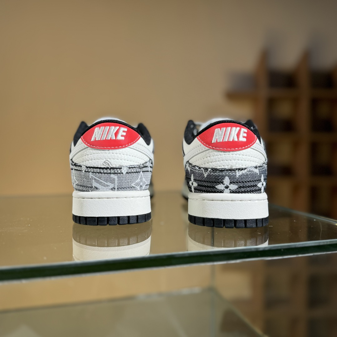 Nike SB Dunk Low LV联名 黑牛仔白勾勾 周年高端定制 低帮休闲板鞋 FC1688-233