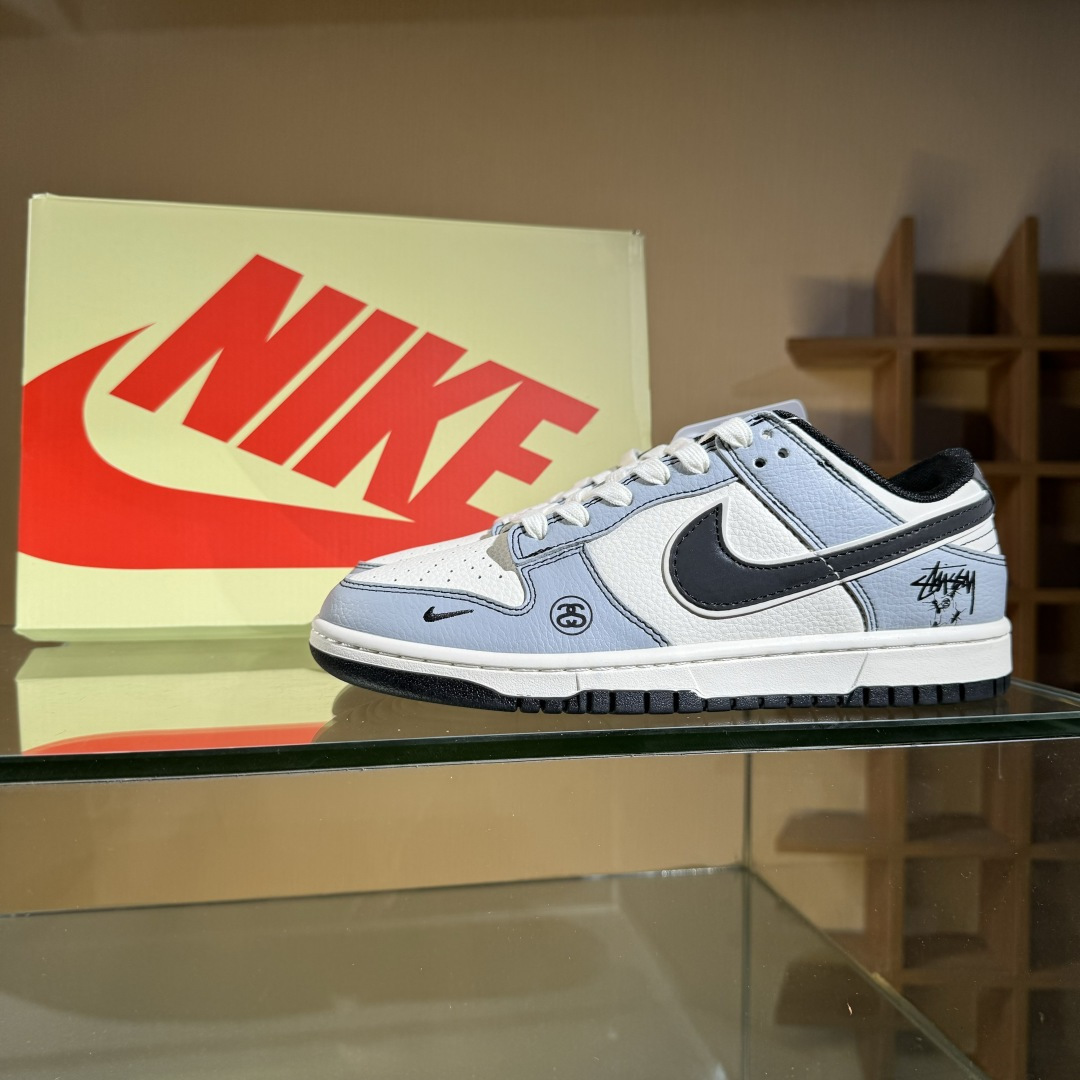 Nike SB Dunk Low 斯图西联名 灰黑勾 周年高端定制 低帮休闲板鞋 XS6089-596