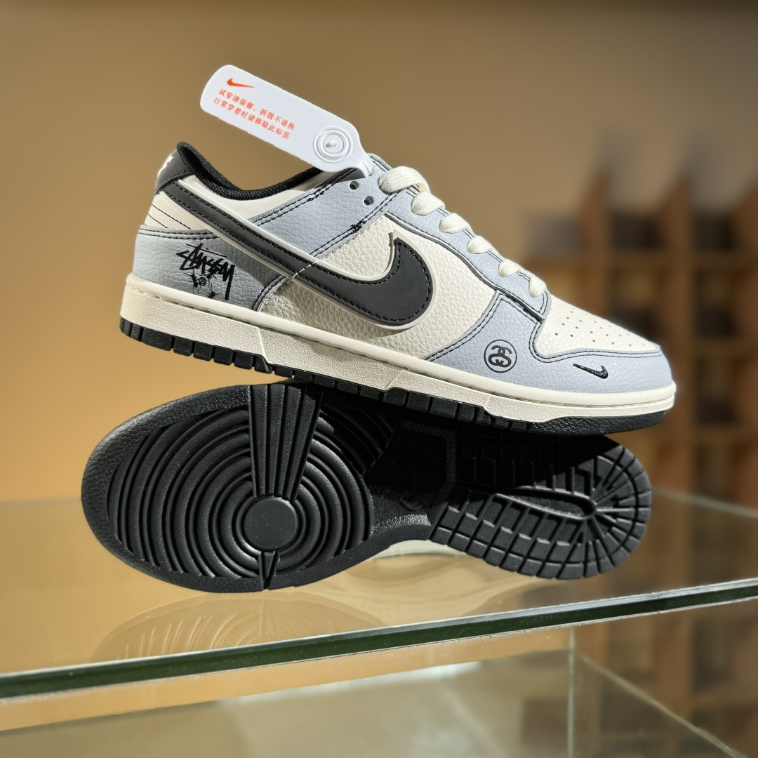 Nike SB Dunk Low 斯图西联名 灰黑勾 周年高端定制 低帮休闲板鞋 XS6089-596