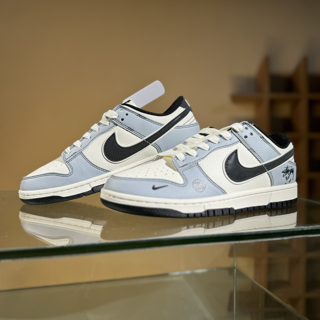 Nike SB Dunk Low 斯图西联名 灰黑勾 周年高端定制 低帮休闲板鞋 XS6089-596