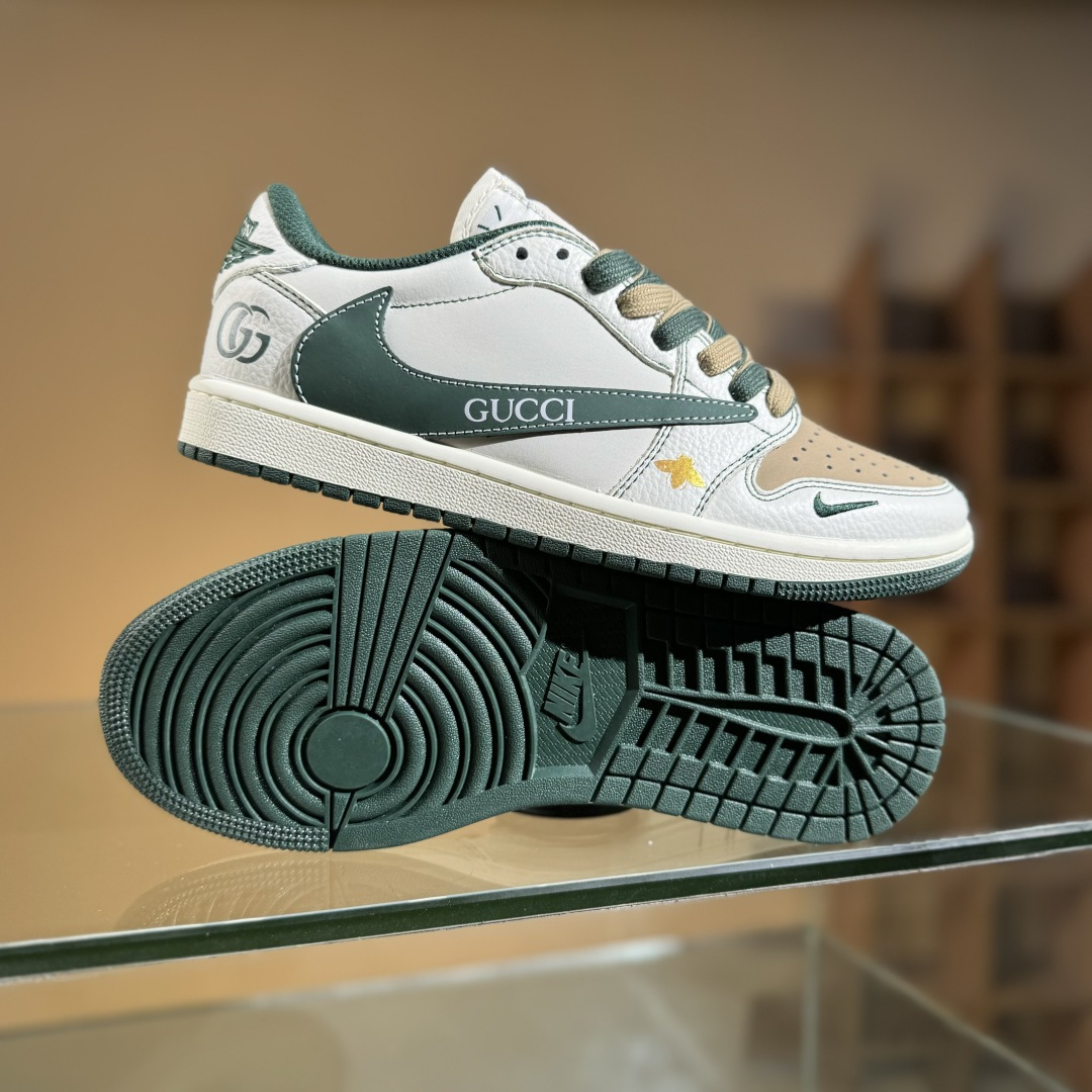 Travis Scott x Fragment Design x Air Jordan 1 Low OG SP AJ1 乔1 古驰联名 墨绿白棕 低帮文化休闲板鞋 XZ5749-006-莆田鞋,莆田鞋货源,高仿鞋,高仿鞋货源,安福档口,莆田高仿鞋,莆田鞋批发,高仿鞋批发,莆田高仿运动鞋,高仿运动鞋,莆田运动鞋 Travis Scott x Fragment Design x Air Jordan 1 Low OG SP AJ1 乔1 古驰联名 墨绿白棕 低帮文化休闲板鞋 XZ5749-006