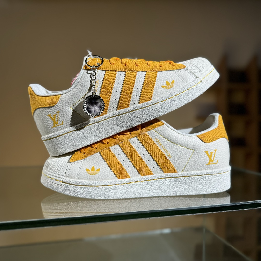 AD Originals Superstar x Louis Vuitton 白橙 AD8007