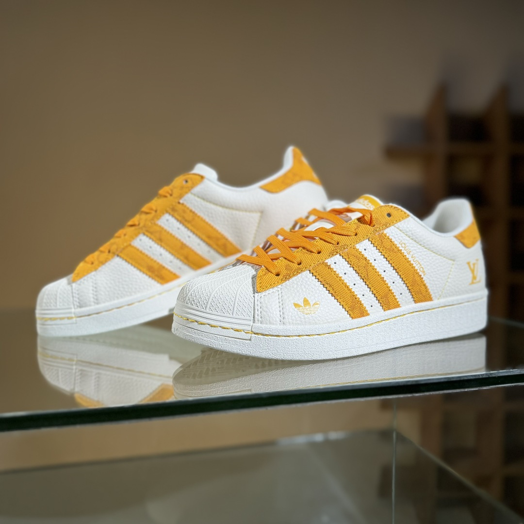 AD Originals Superstar x Louis Vuitton 白橙 AD8007
