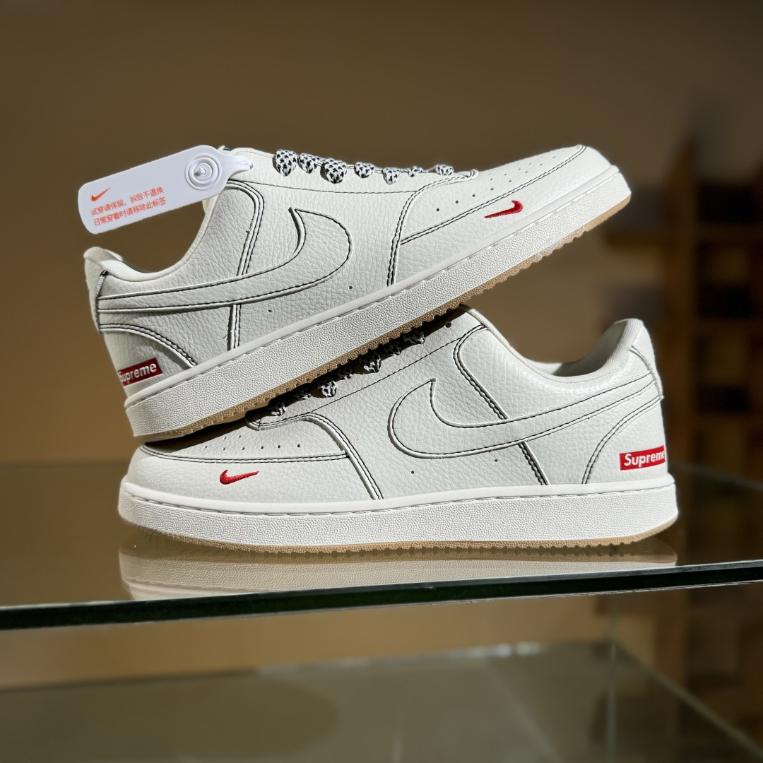 Nike Court Vision 1 LOW 低帮 板鞋 “Supreme联名——黑线生胶” 运动鞋 休闲鞋 CS5288-013
