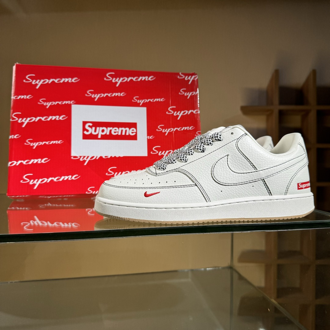 Nike Court Vision 1 LOW 低帮 板鞋 “Supreme联名——黑线生胶” 运动鞋 休闲鞋 CS5288-013