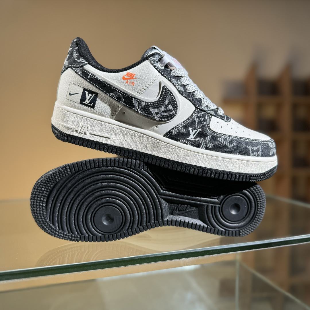 Nike Air Force 1‘07 Low LV联名 前掌黑牛仔 空军一号低帮休闲板鞋 YX5066-353