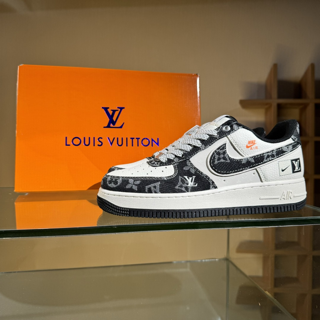 Nike Air Force 1‘07 Low LV联名 前掌黑牛仔 空军一号低帮休闲板鞋 YX5066-353