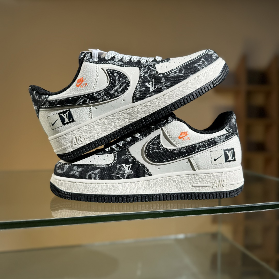 Nike Air Force 1‘07 Low LV联名 前掌黑牛仔 空军一号低帮休闲板鞋 YX5066-353