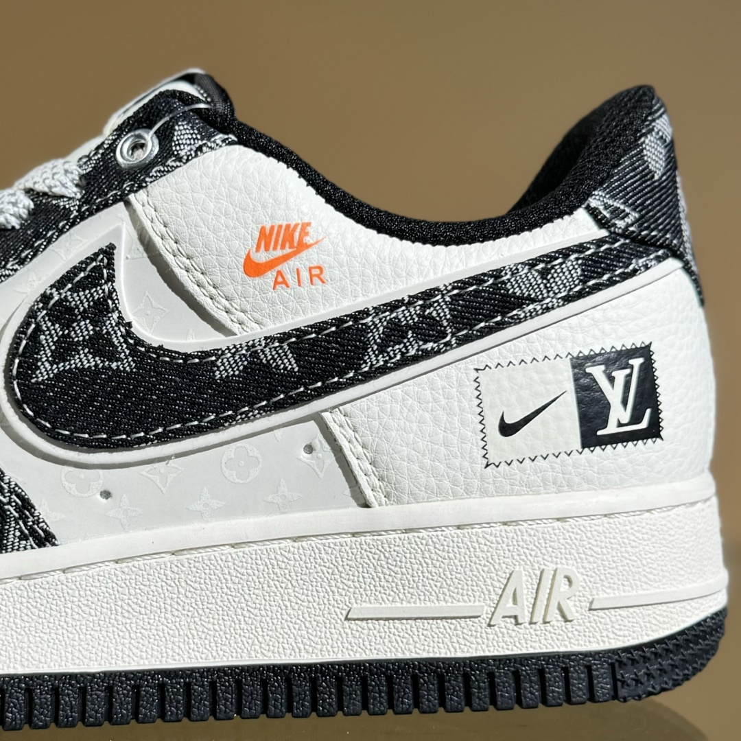 Nike Air Force 1‘07 Low LV联名 前掌黑牛仔 空军一号低帮休闲板鞋 YX5066-353