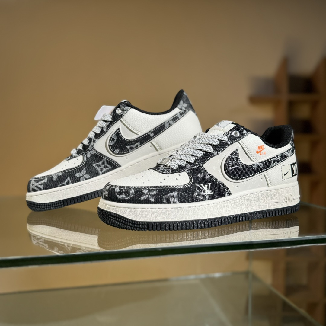 Nike Air Force 1‘07 Low LV联名 前掌黑牛仔 空军一号低帮休闲板鞋 YX5066-353