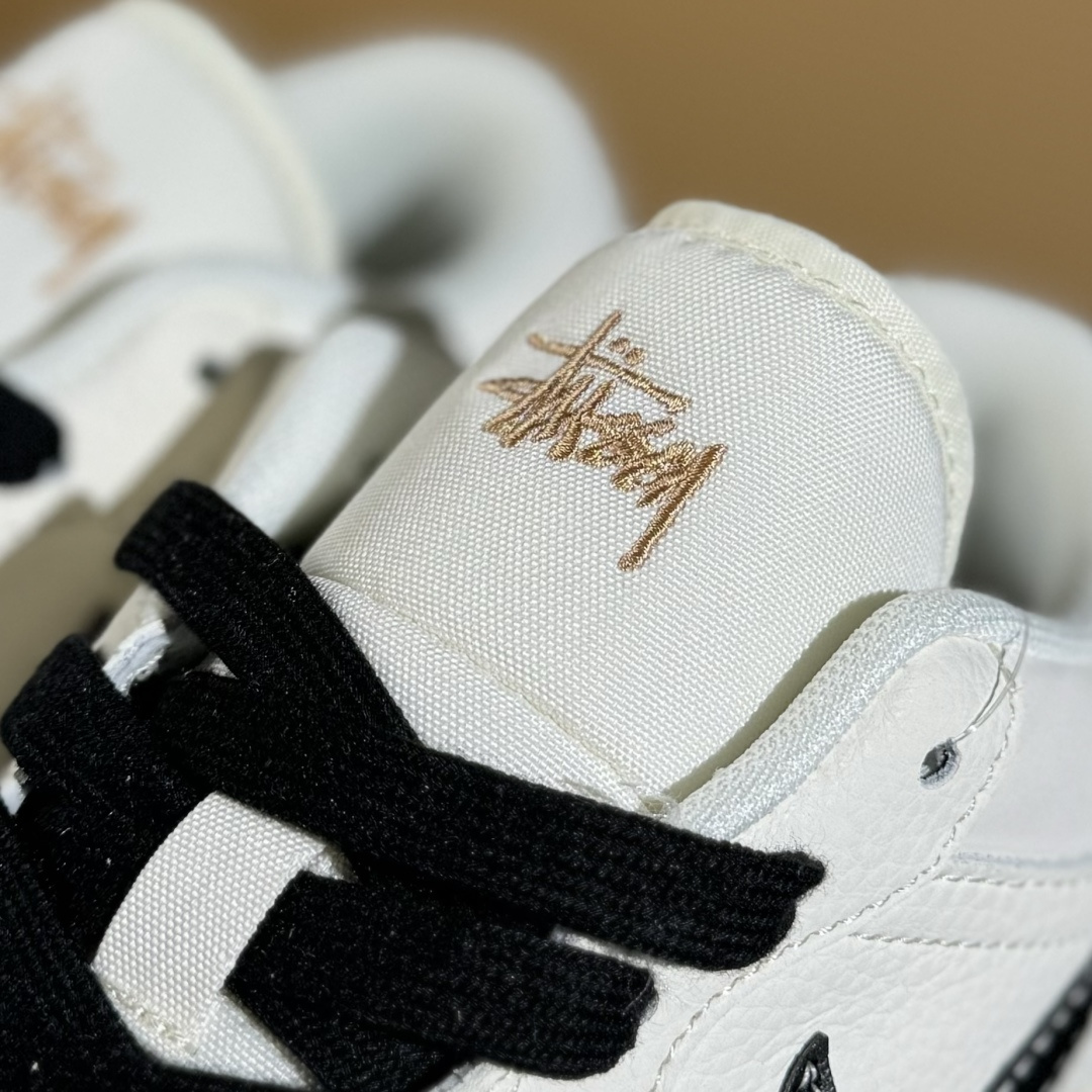 Air Jordan 1 Low AJ1 乔1 斯图西联名 拉丝黑勾 高端定制 低帮复古篮球鞋 XX3168-173