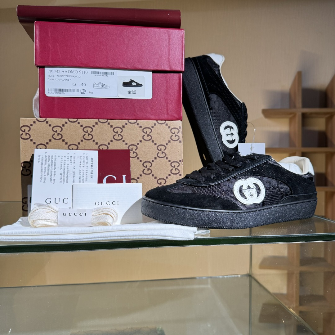 Gucci Interlocking G Suede Sneaker G74系列低帮复古百搭休闲运动板鞋