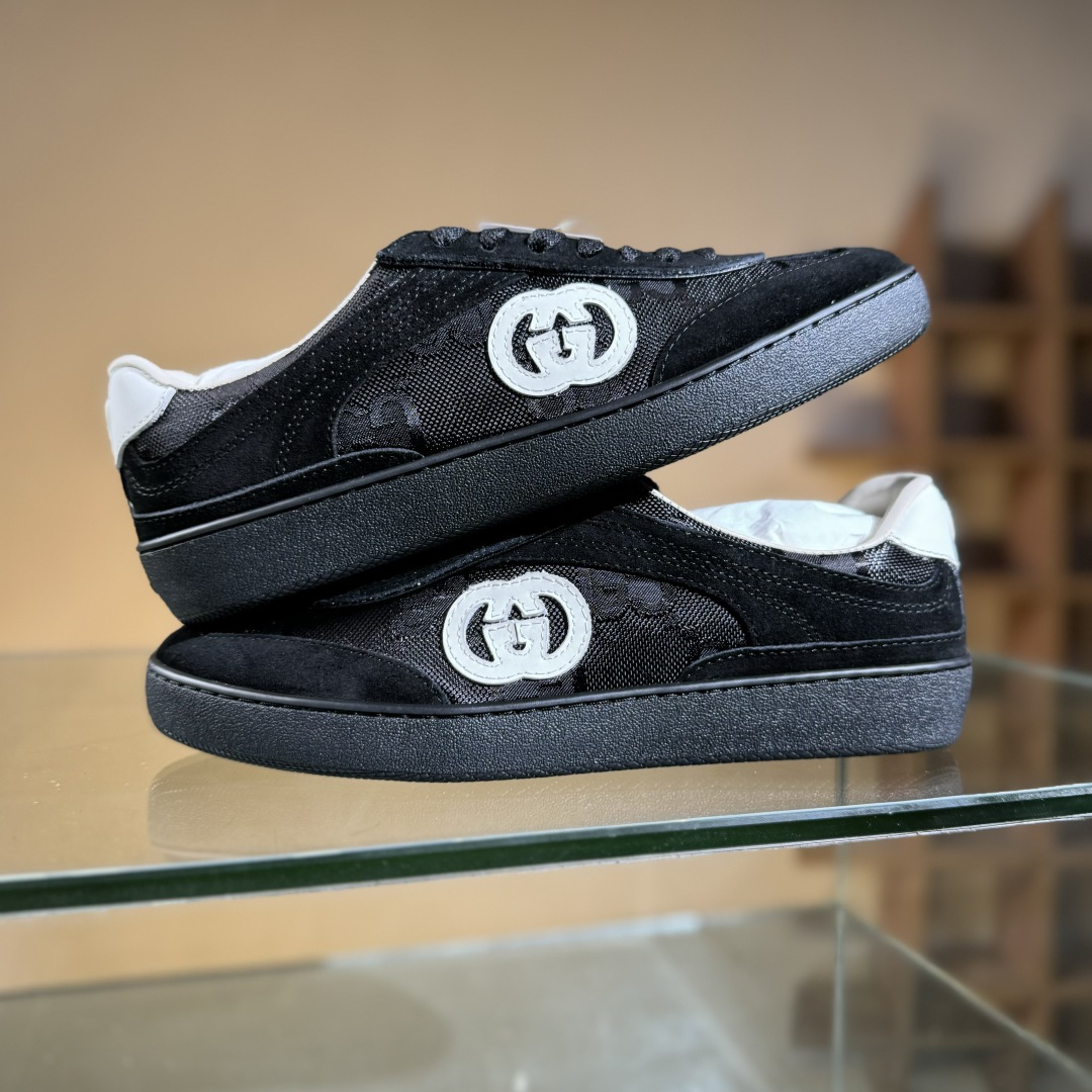 Gucci Interlocking G Suede Sneaker G74系列低帮复古百搭休闲运动板鞋