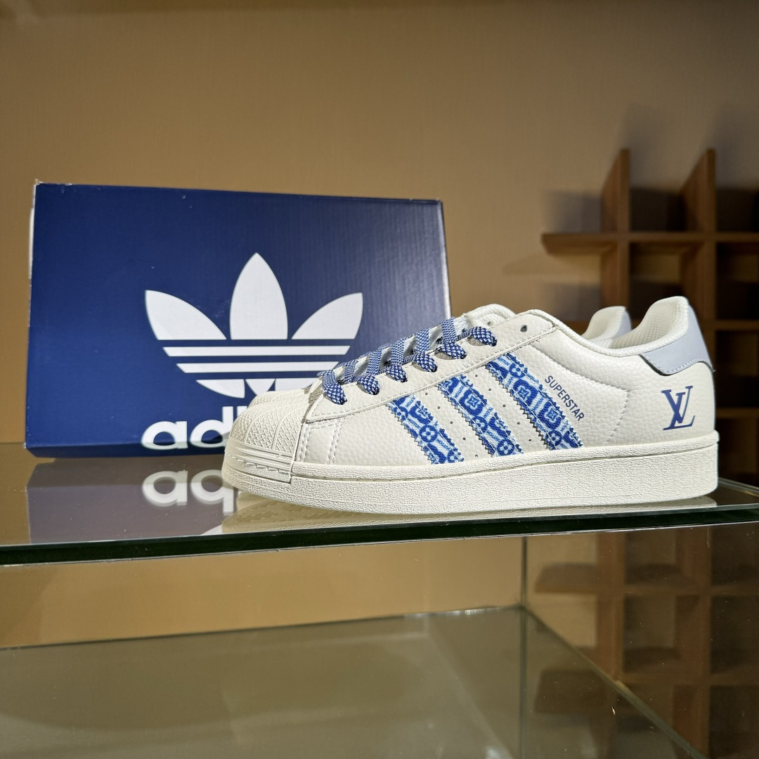AD Originals Superstar x Louis Vuitton 白蓝满天星 AD8013