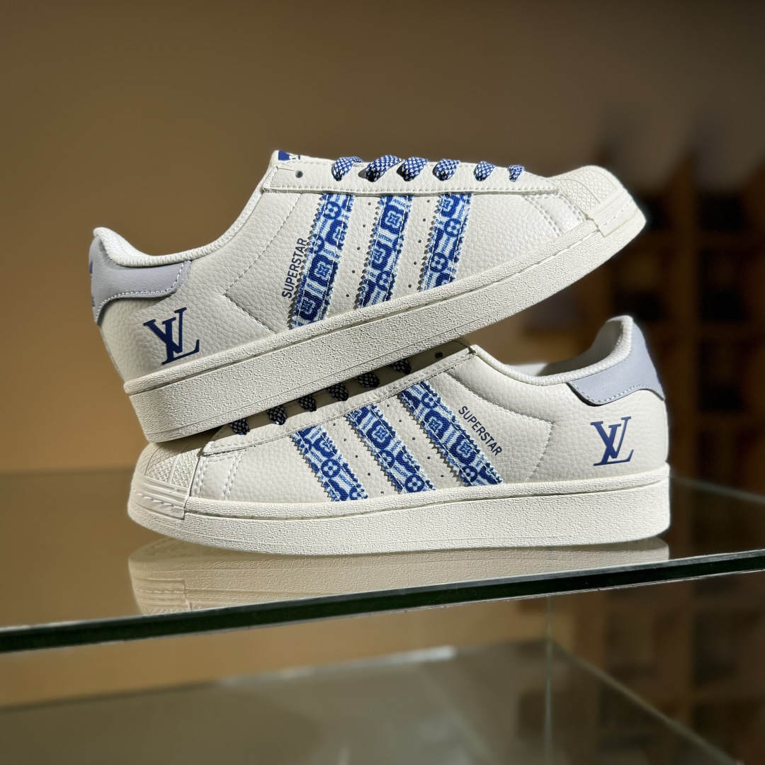 AD Originals Superstar x Louis Vuitton 白蓝满天星 AD8013