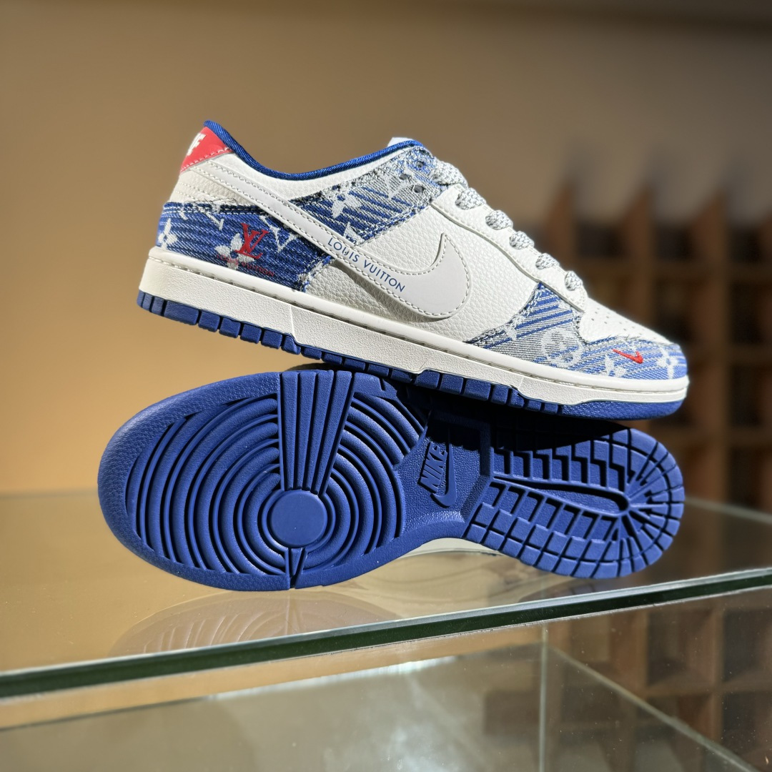 Nike SB Dunk Low 联名 LV牛仔印花 周年高端定制 低帮休闲板鞋 FC1688-234