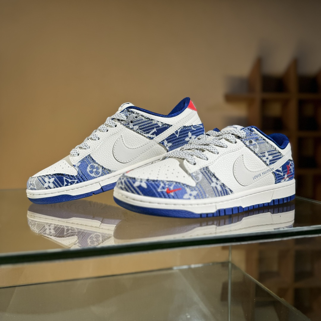 Nike SB Dunk Low 联名 LV牛仔印花 周年高端定制 低帮休闲板鞋 FC1688-234