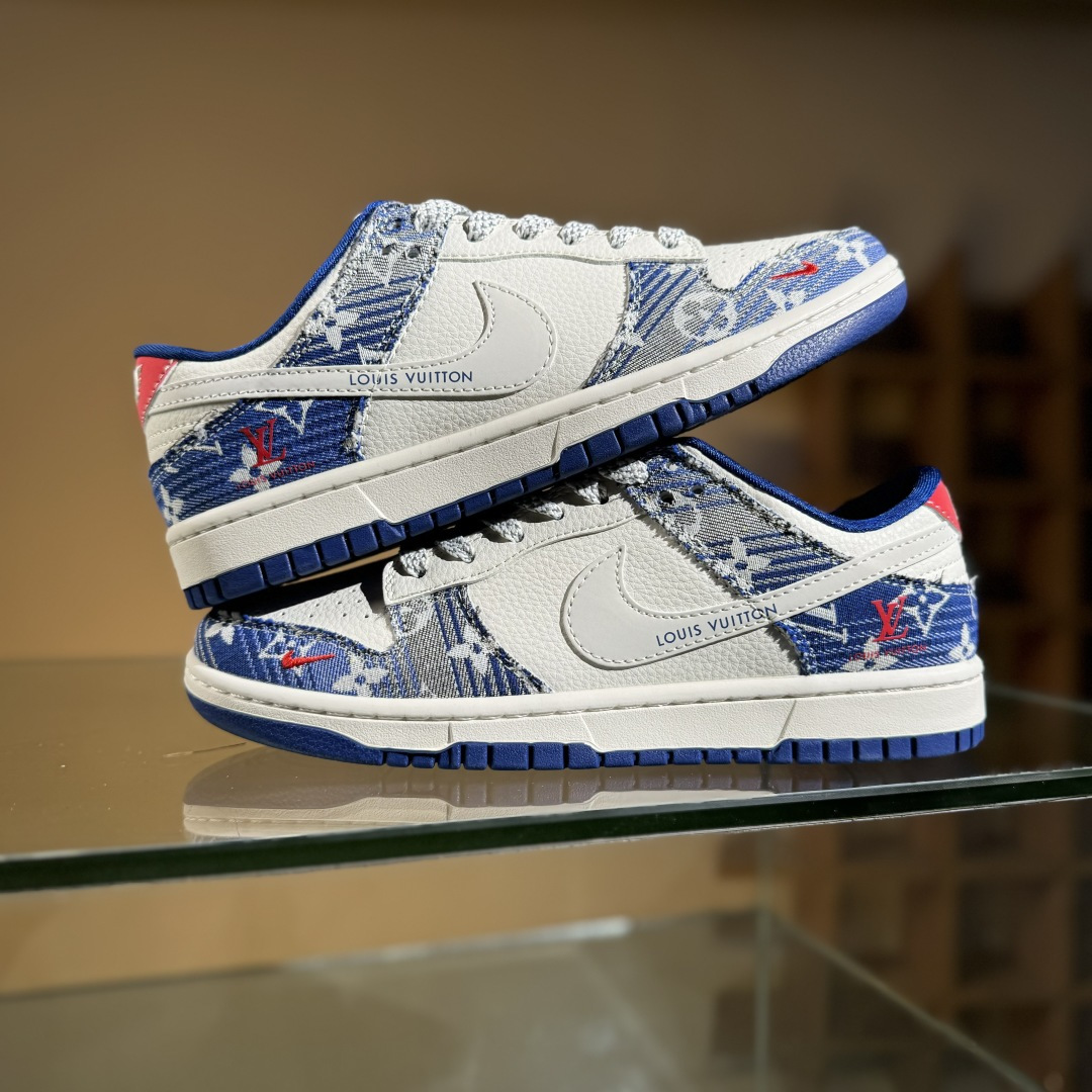 Nike SB Dunk Low 联名 LV牛仔印花 周年高端定制 低帮休闲板鞋 FC1688-234