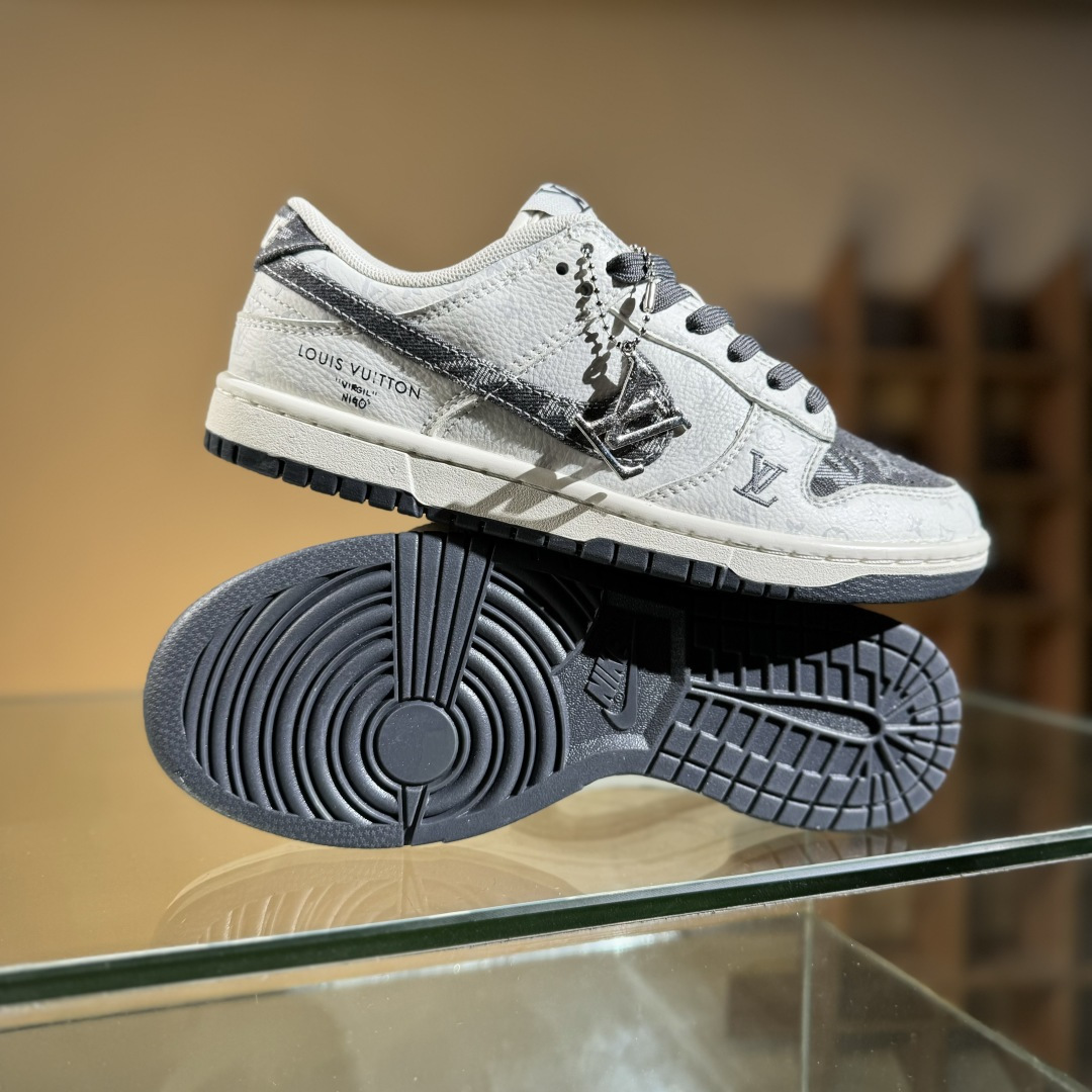 Nike SB Dunk Low LV联名 碳灰牛仔 周年高端定制 低帮休闲板鞋 SC9772-801