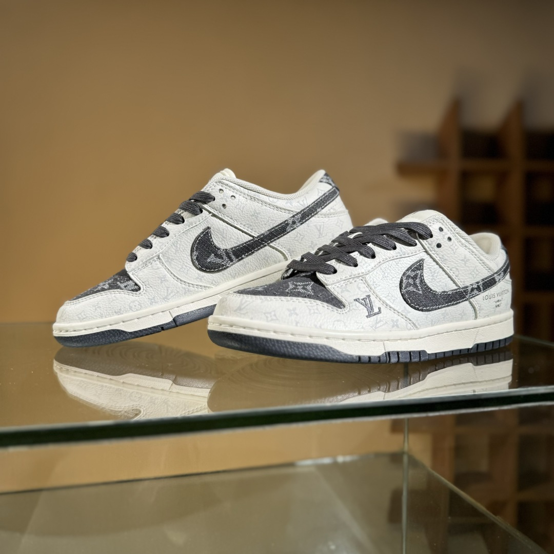 Nike SB Dunk Low LV联名 碳灰牛仔 周年高端定制 低帮休闲板鞋 SC9772-801