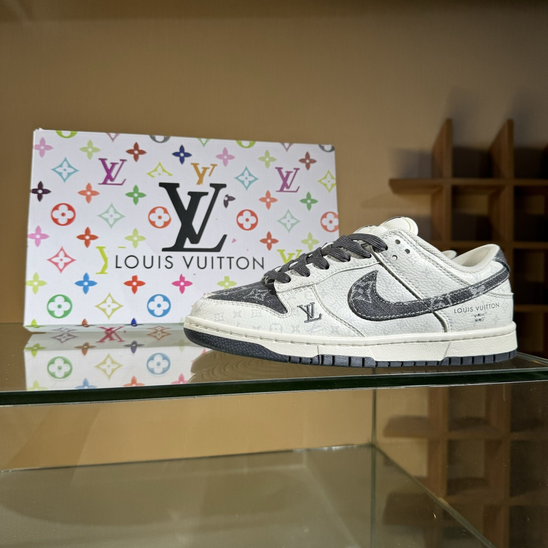 Nike SB Dunk Low LV联名 碳灰牛仔 周年高端定制 低帮休闲板鞋 SC9772-801